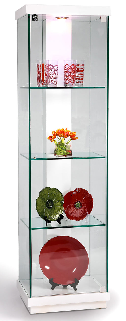 6633 CUR Modern Glass Curio w/ LED Light & 3 Glass Shelves image