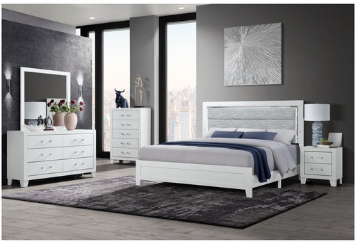 LUCCIA WHITE QUEEN BED GROUP WITH LED image