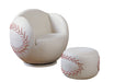 All Star Baseball: White Chair & Ottoman (2Pc Pk) image