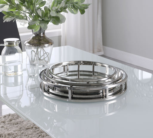 1008-TR Round Stainless Steel Mirrored Nesting Trays image