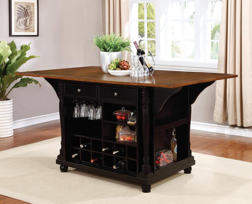 Slater Country Cherry and Black Kitchen Island image