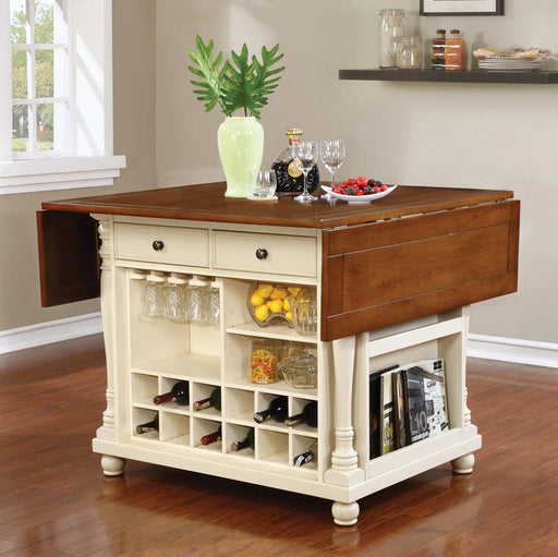 Slater Country Cherry and White Kitchen Island image