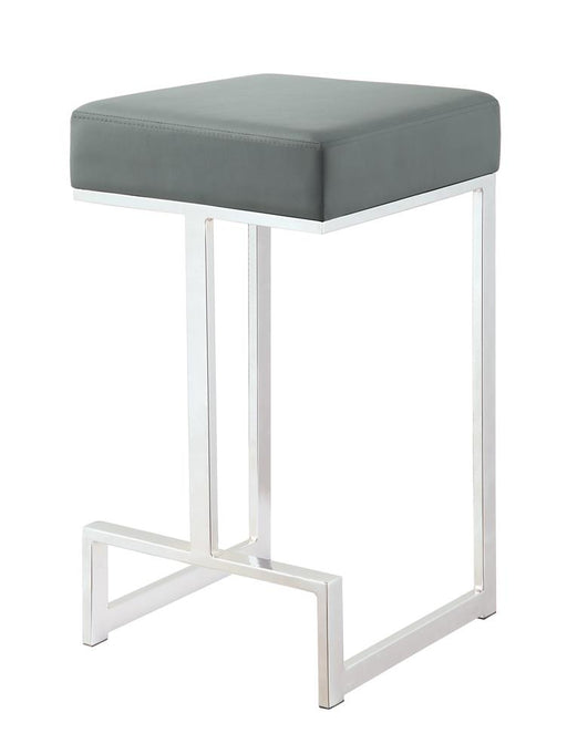 G105252 Contemporary Chrome and Grey Counter-Height Stool image
