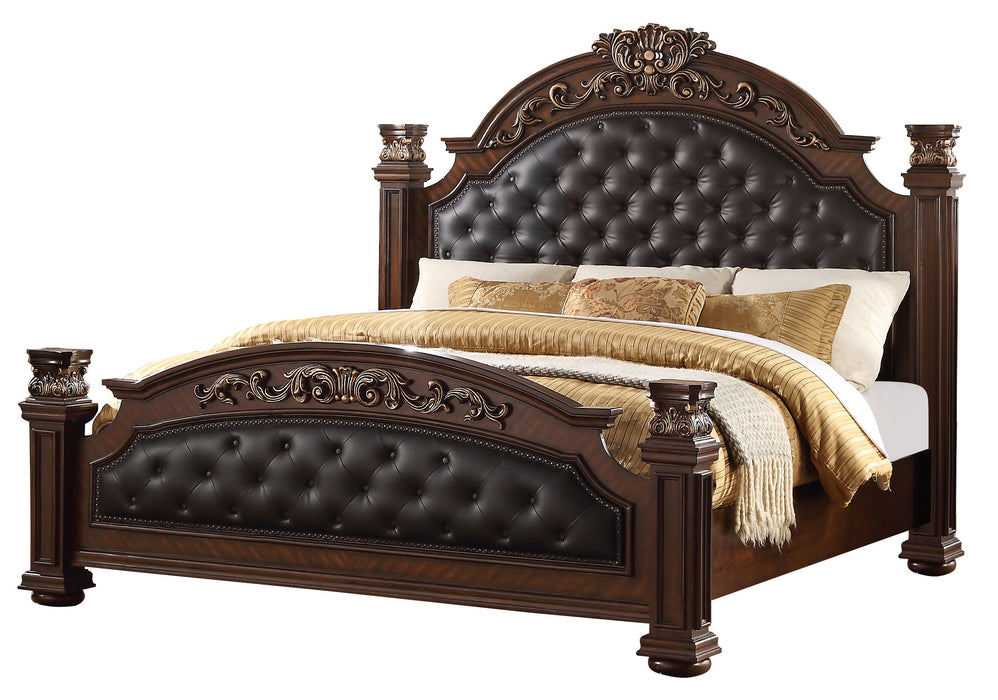 Aspen Traditional Style Queen Bed in Cherry finish Wood
