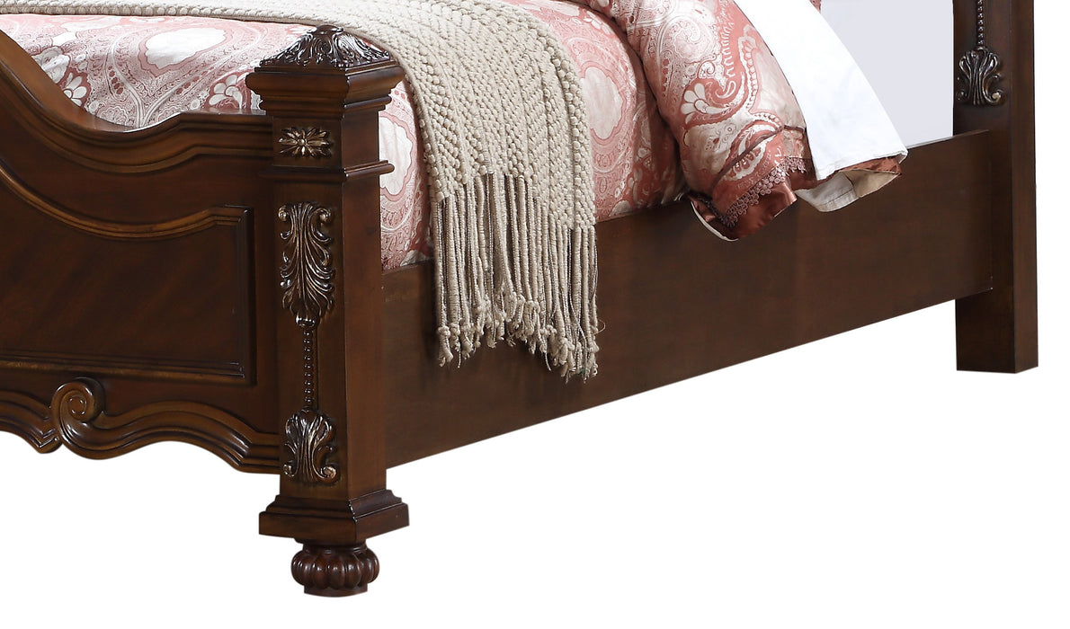 Destiny Traditional Style Queen Bed in Cherry finish Wood
