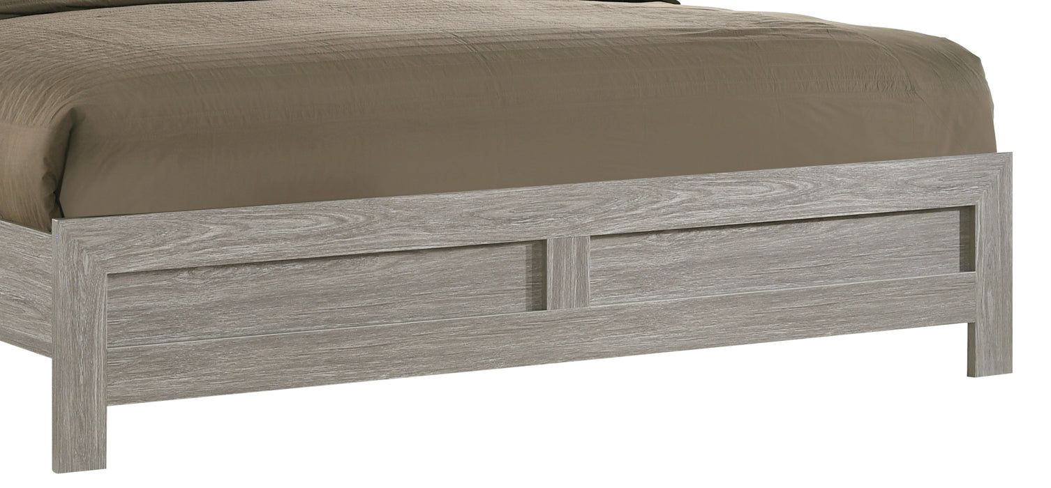 Yasmine White Modern Style Queen Bed in Gray finish Wood