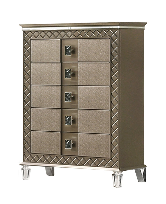 Coral Contemporary Style Chest in Bronze finish Wood