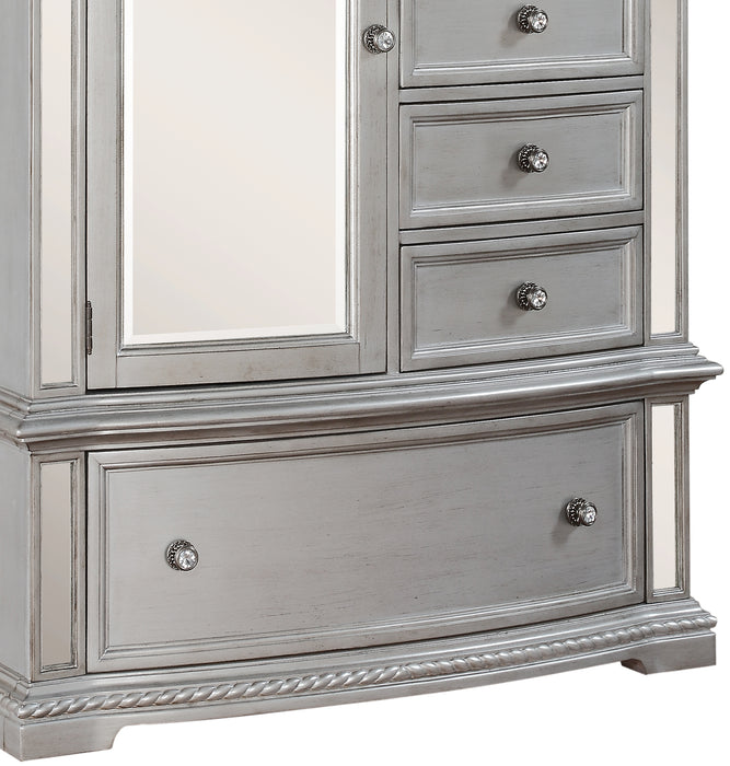 Pamela Traditional Style Chest in Silver finish Wood