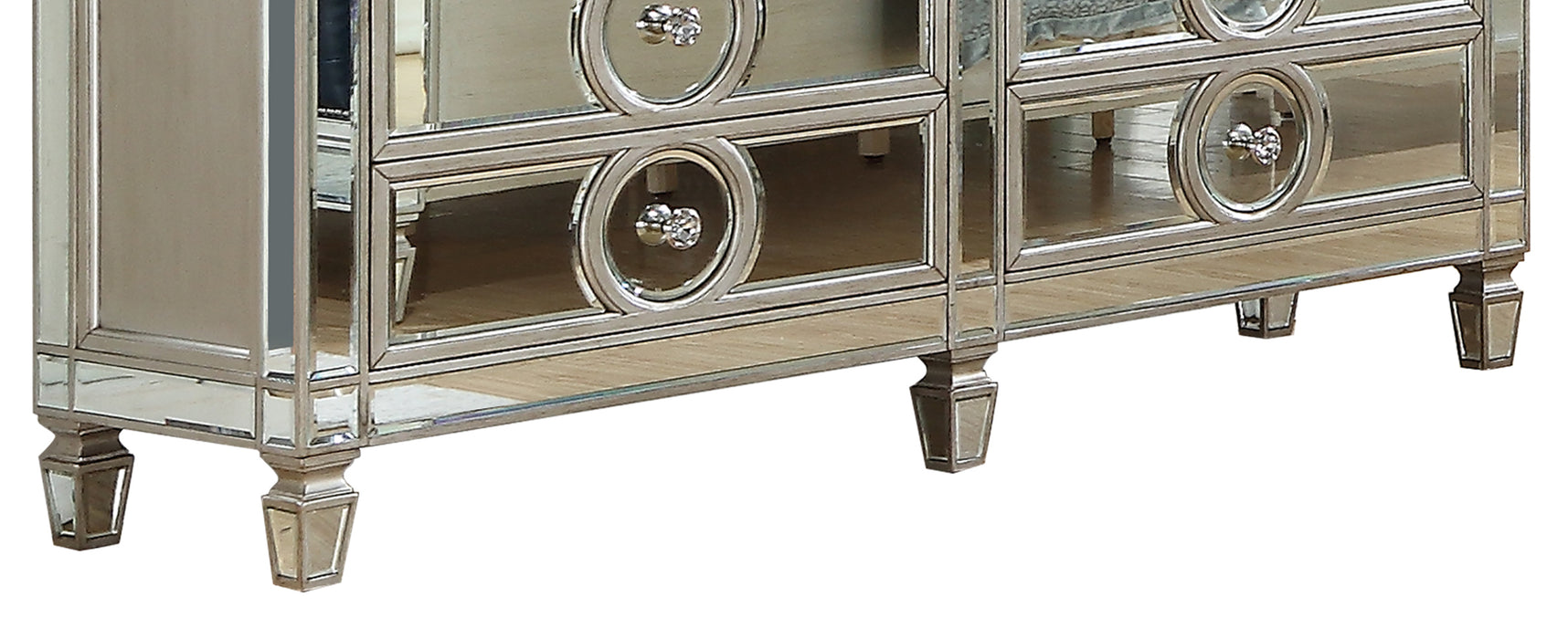 Brooklyn Contemporary Style Dresser in Silver finish Wood