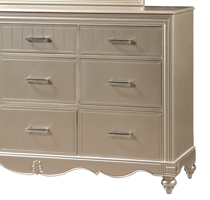Faisal Transitional Style Dresser in Champagne finish Wood