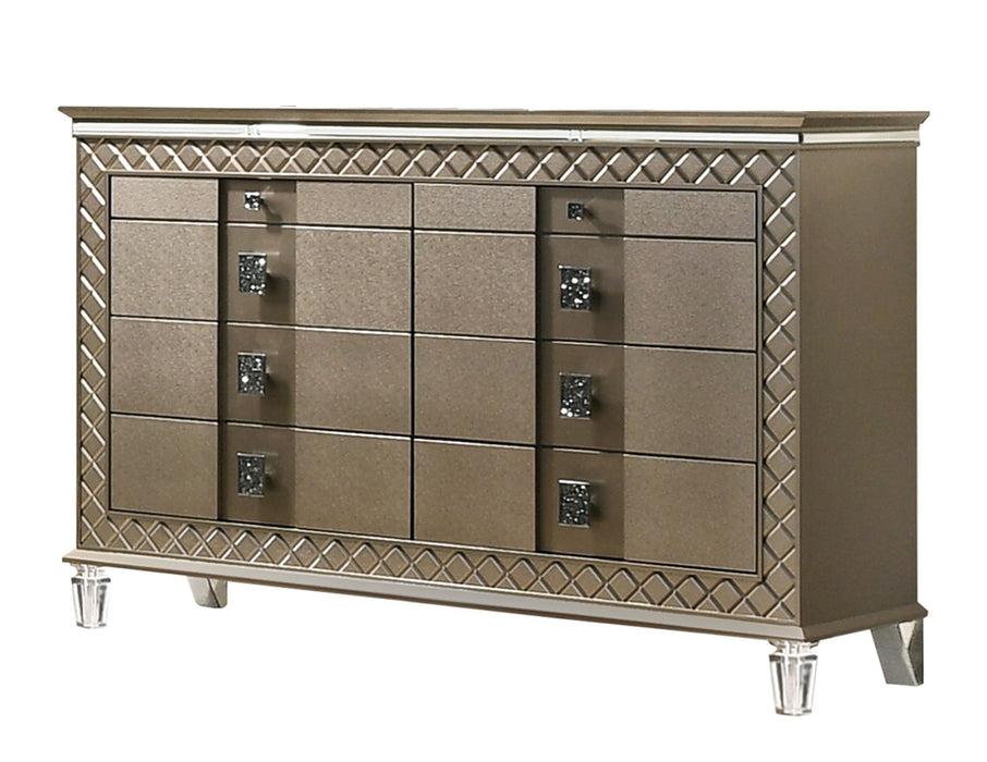 Coral Contemporary Style Dresser in Bronze finish Wood