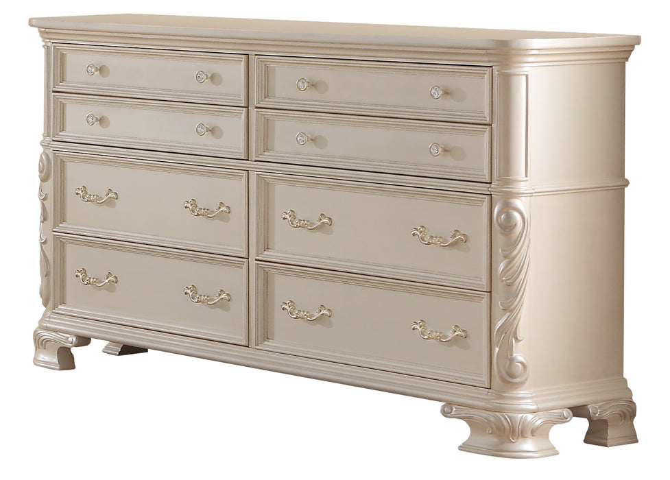 Victoria Traditional Style Dresser in Off-White finish Wood
