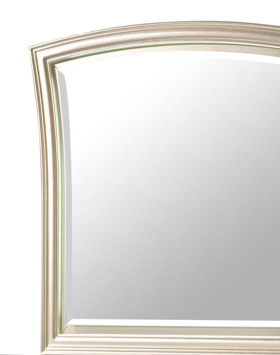 Faisal Transitional Style Mirror in Champagne finish Wood