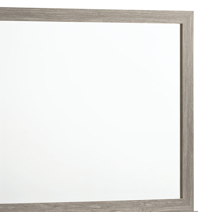 Yasmine White Modern Style Mirror in Gray finish Wood
