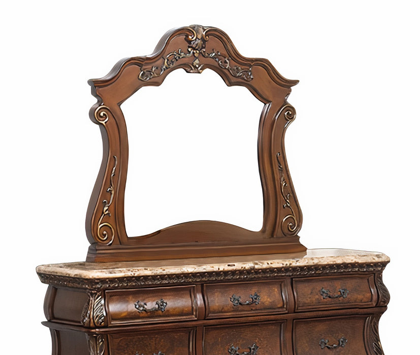 Cleopatra Traditional Style Mirror in Cherry finish Wood