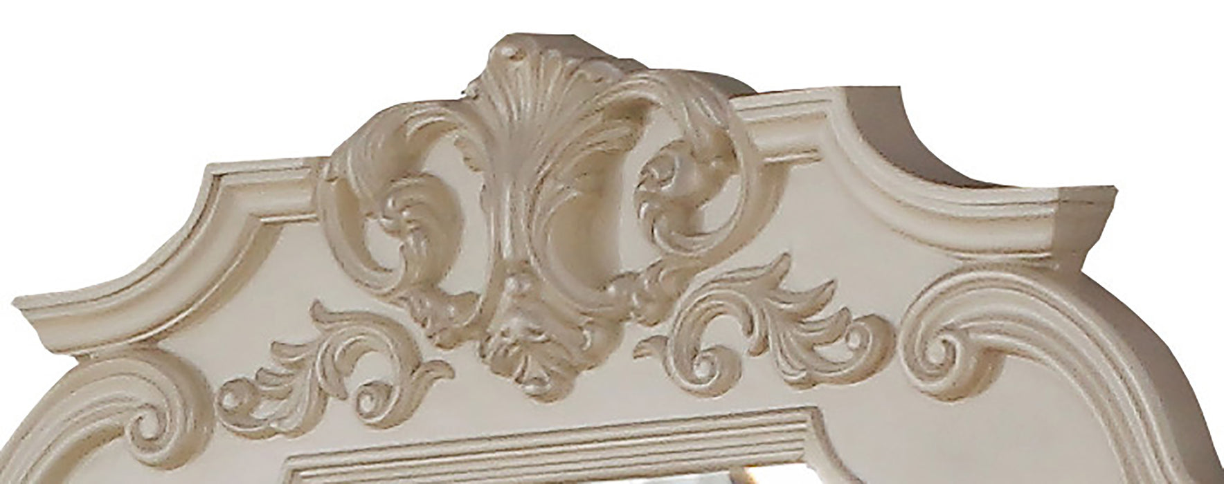 Victoria Traditional Style Mirror in Off-White finish Wood