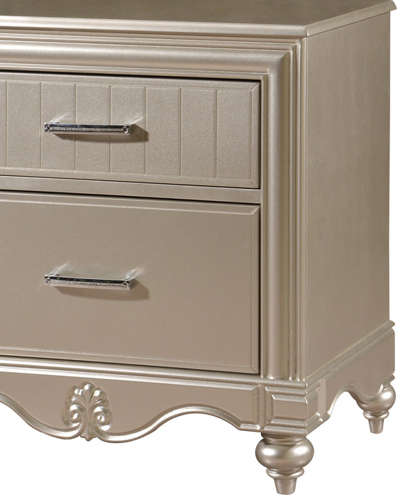 Faisal Transitional Style Nightstand in Champagne finish Wood