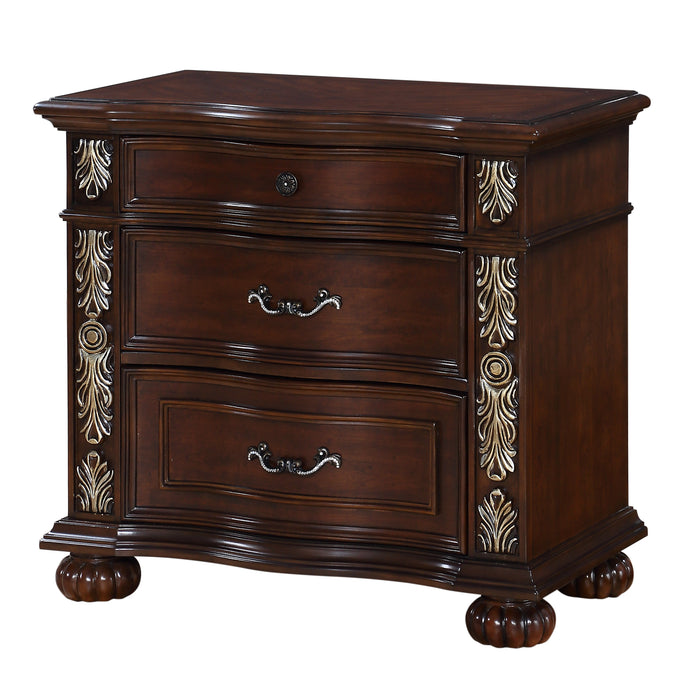 Rosanna Traditional Style Nightstand in Cherry finish Wood
