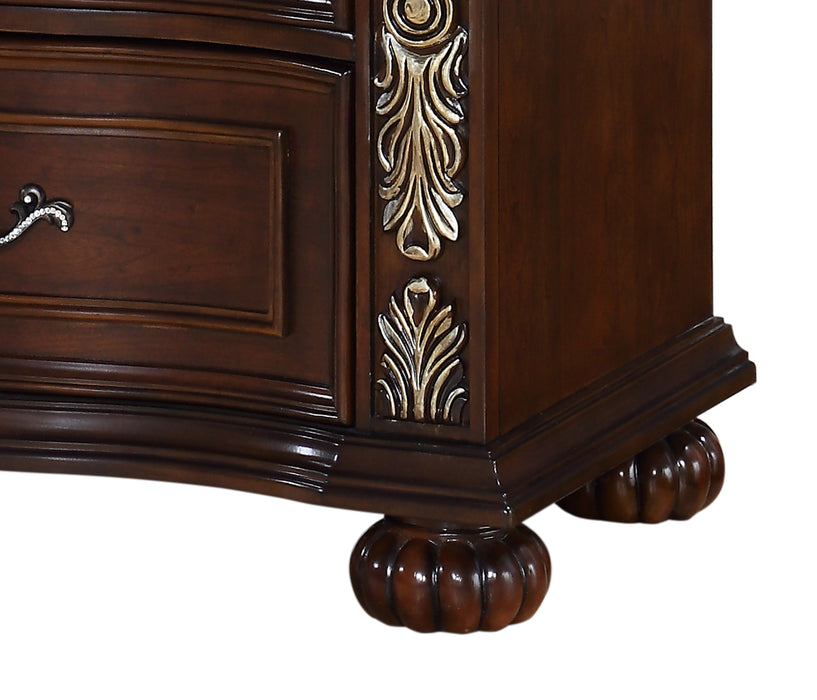 Rosanna Traditional Style Nightstand in Cherry finish Wood