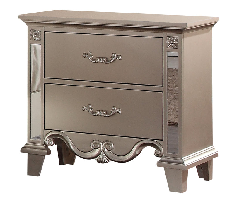 Sonia Contemporary Style Nightstand in Beige finish Wood