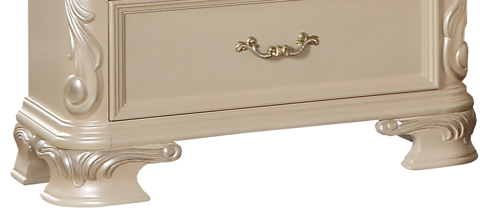 Victoria Traditional Style Nightstand in Off-White finish Wood
