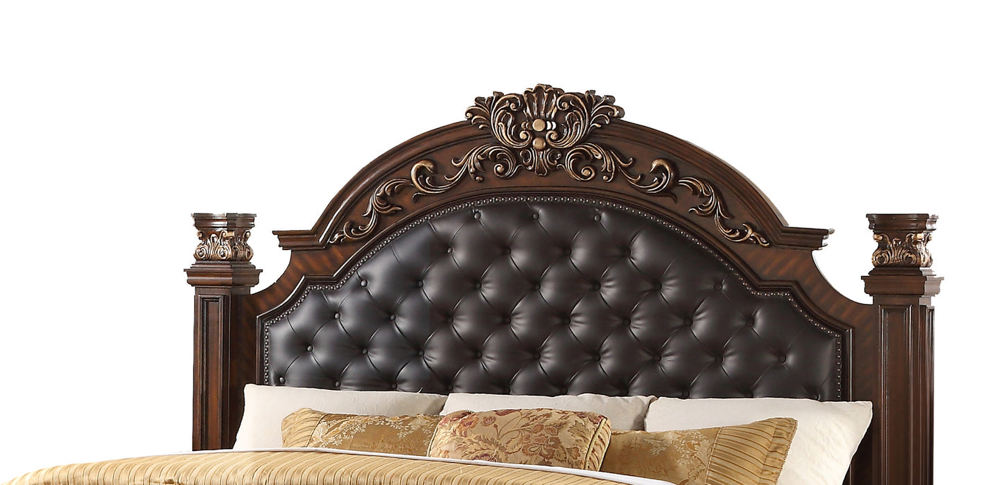 Aspen Traditional Style King Bed in Cherry finish Wood