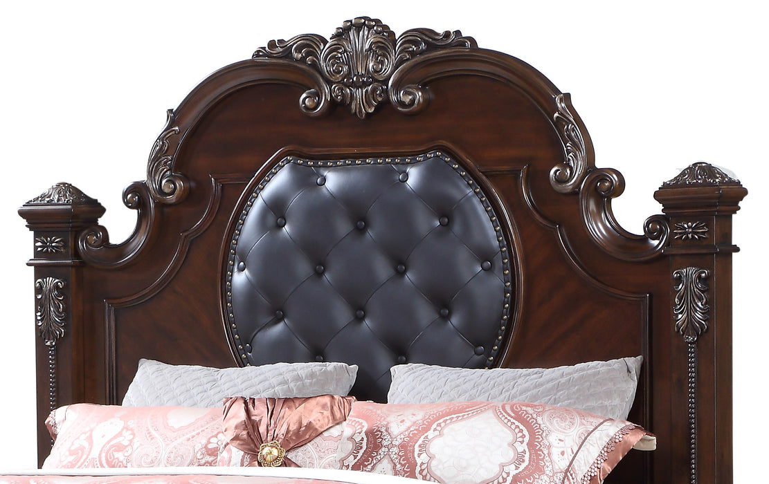 Destiny Traditional Style King Bed in Cherry finish Wood