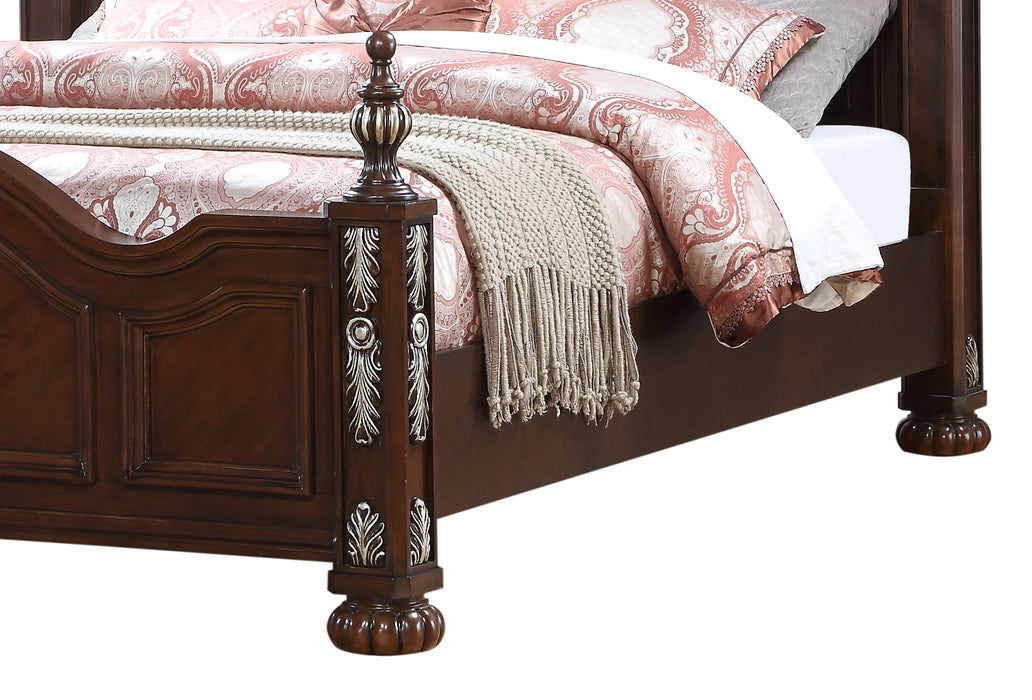Rosanna Traditional Style King Bed in Cherry finish Wood
