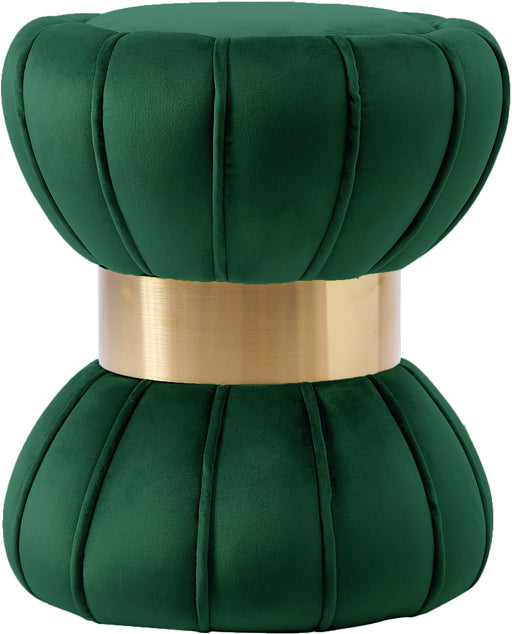 Vino Green Velvet Ottoman/Stool image