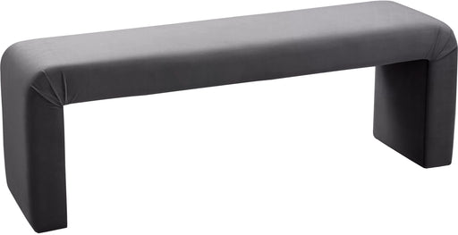 Minimalist Grey Velvet Bench image