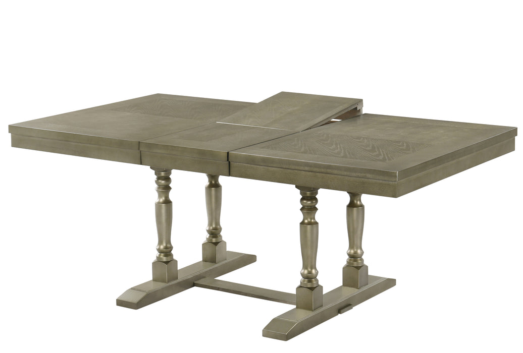 Eden Transitional Style Dining Table in Metallic finish Wood