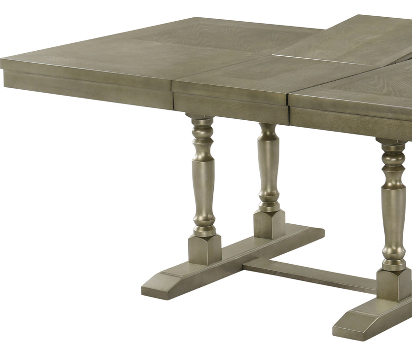 Eden Transitional Style Dining Table in Metallic finish Wood