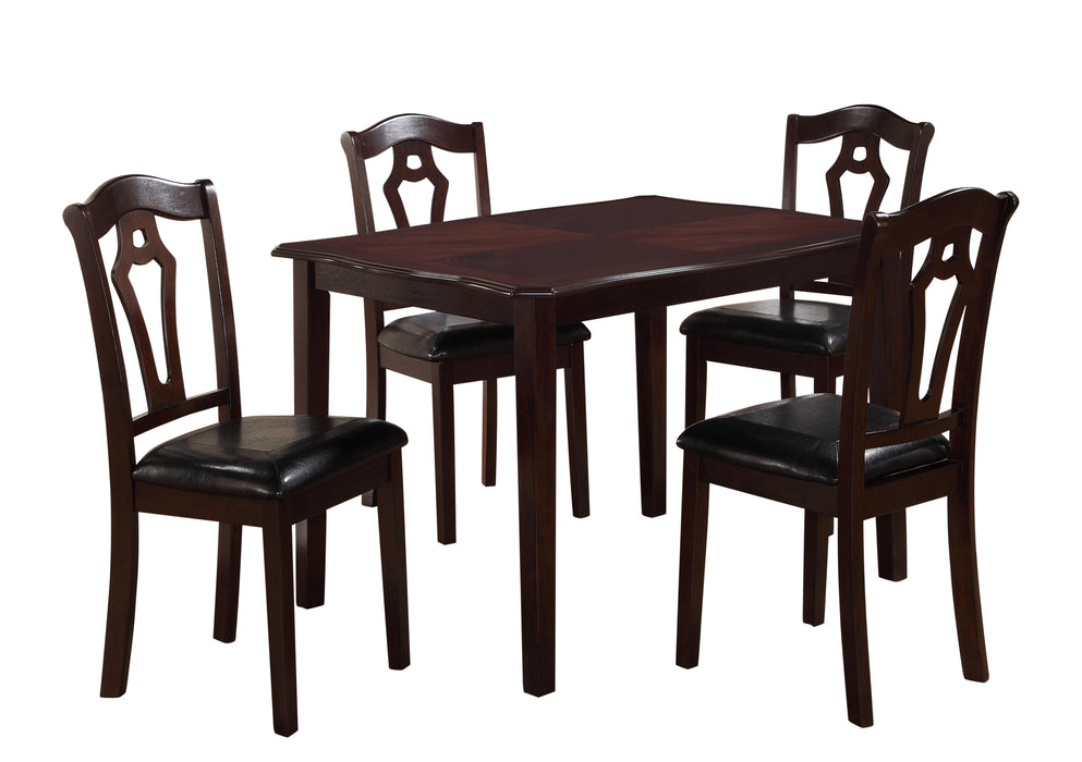 Bell Transitional Style Dining Set in Cherry finish Wood