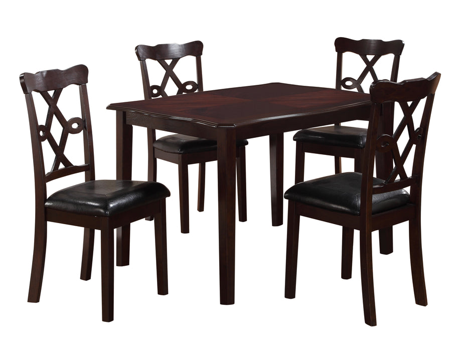 Copper Transitional Style Dining Set in Espresso finish Wood