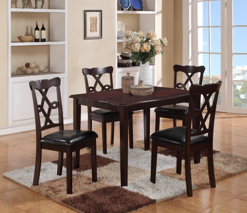 Copper Transitional Style Dining Set in Espresso finish Wood