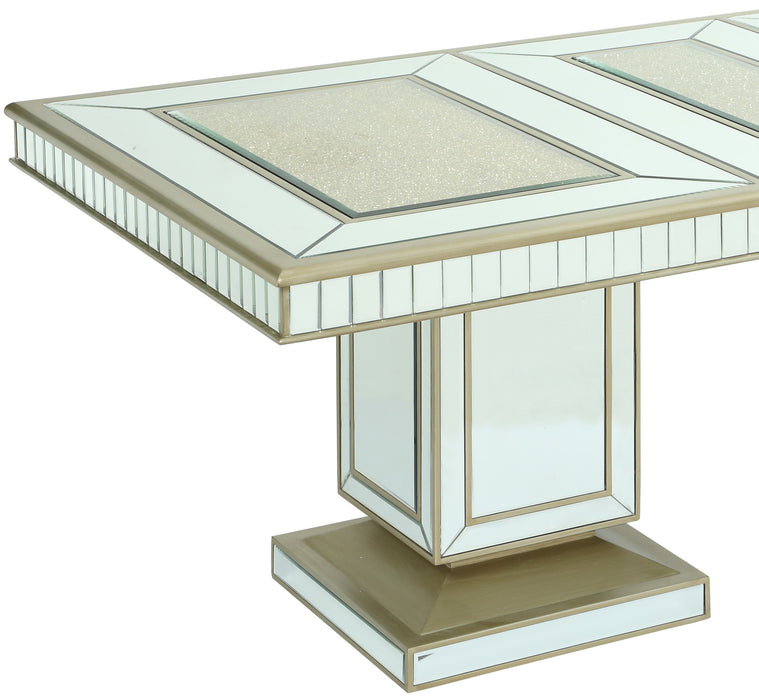 Harlow Modern Style Dining Table in Glass and Gold Finish