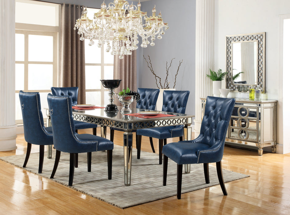 Brooklyn Contemporary Style Dining Table in Silver finish Wood