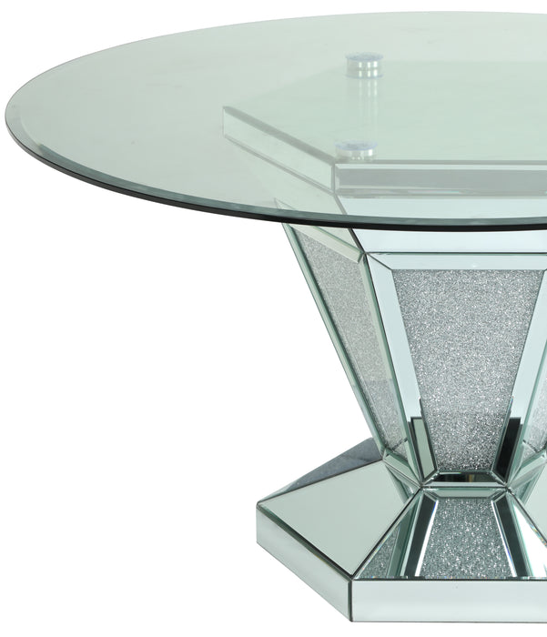 Diva Modern Style Dining Table in Silver and Glass