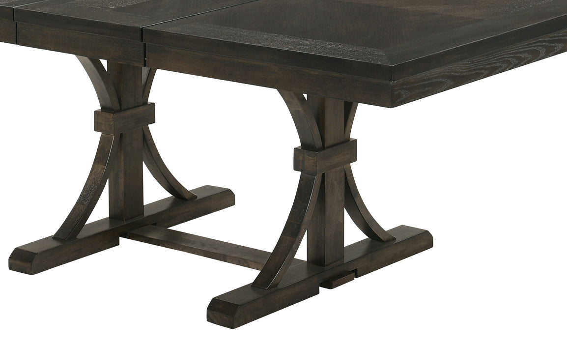 Asbury Transitional Style Dining Table in Dark Brown finish Wood