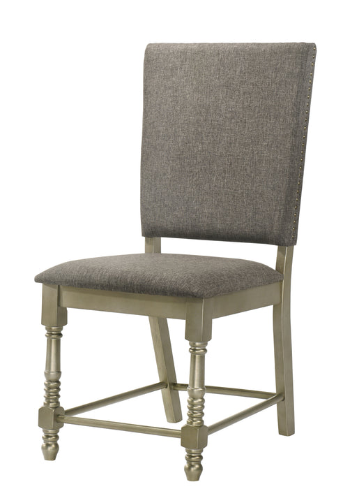 Eden Transitional Style Dining Chair in Dark Gray Fabric