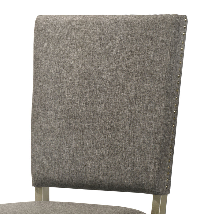 Eden Transitional Style Dining Chair in Dark Gray Fabric
