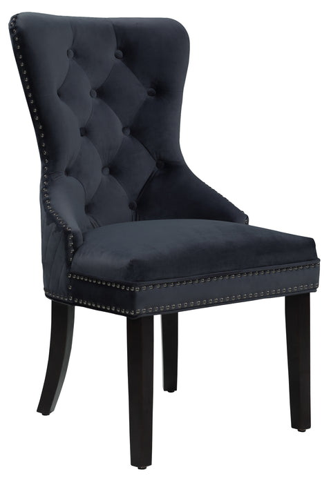 Bronx Transitional Style Black Dining Chair in Walnut Wood