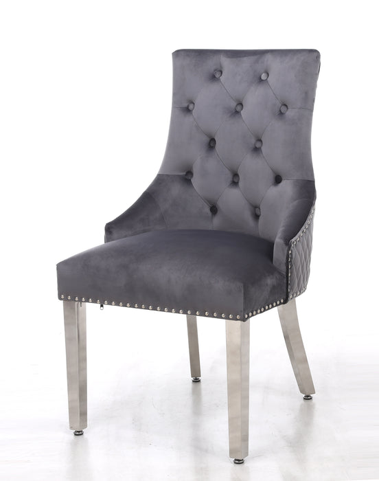 Leo Transitional Style Gray Accent Chair