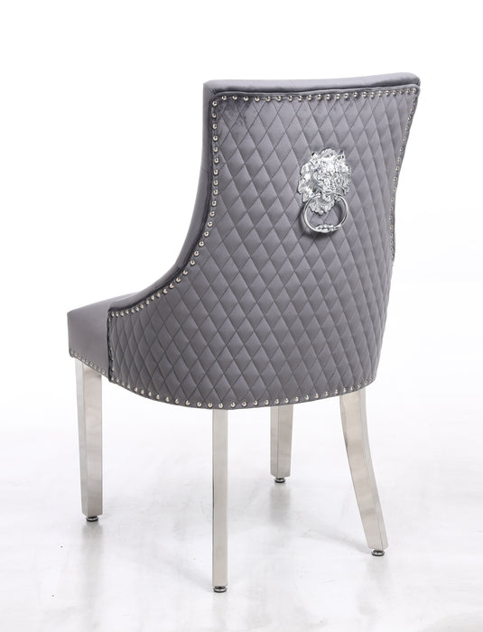 Leo Transitional Style Gray Accent Chair