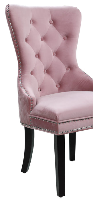 Bronx Transitional Style Pink Dining Chair in Walnut Wood