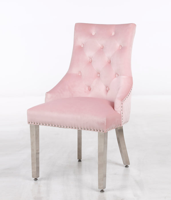Leo Transitional Style Pink Accent Chair