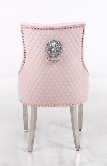 Leo Transitional Style Pink Accent Chair