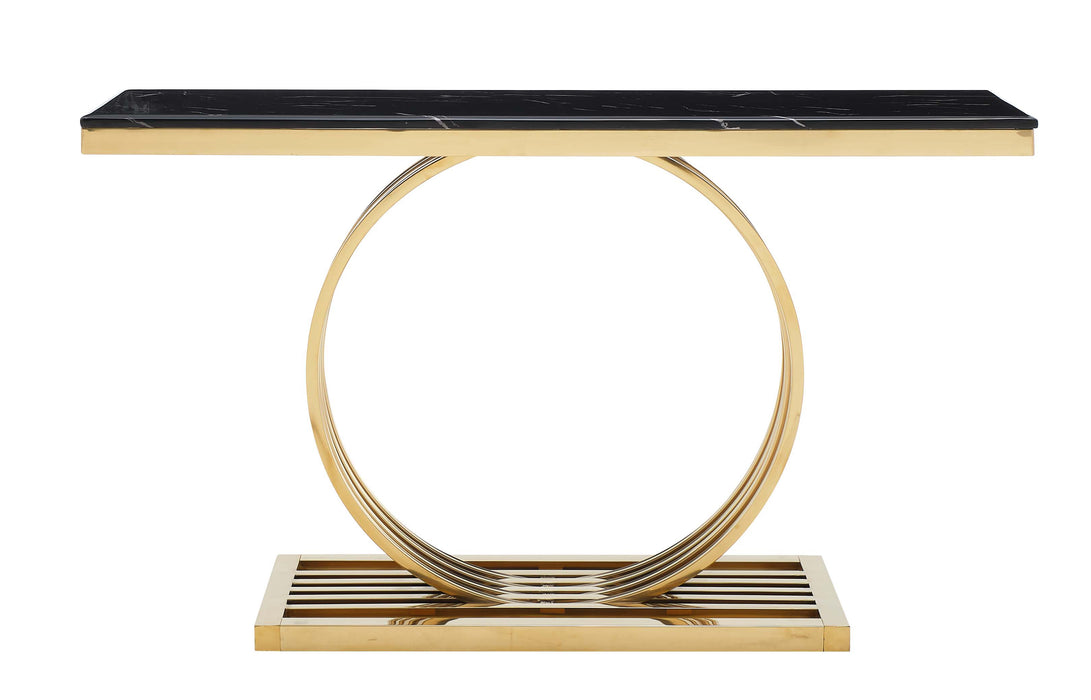 Arlene Modern Style Marble Console Table with Metal Base