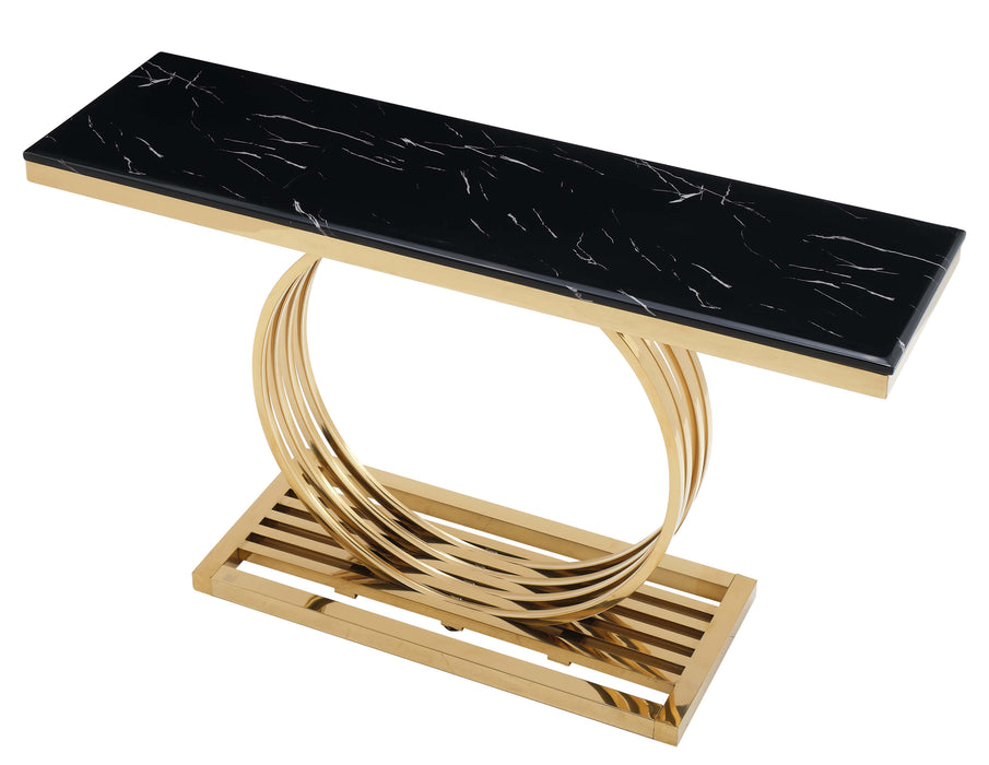 Arlene Modern Style Marble Console Table with Metal Base