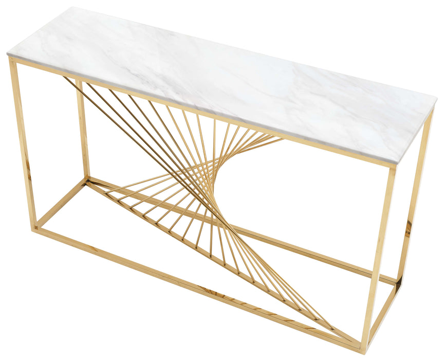 Layla Modern Style Marble Console Table with Metal Base